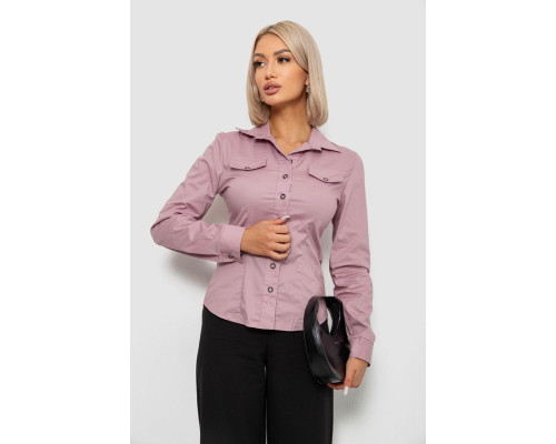 Рубашка женская однотонная, цвет пудровый, 230R068