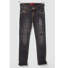 Джинси для дівчинки, колір чорний, 247R8415