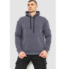 Худі чоловічий на флісі однотонний, колір темно-сірий, 241R2650 Худі чоловічий на флісі однотонний, колір темно-сірий, 241R2650