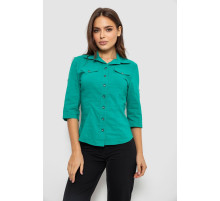 Рубашка женская однотонная, цвет зеленый, 230R068-5