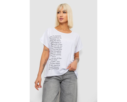 Футболка женская с принтом, цвет белый, 244R2039
