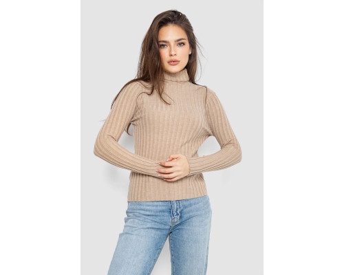 Гольф жіночий однотонний, колір бежевий, 204R181