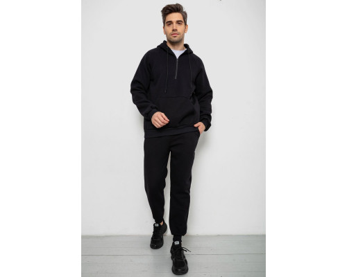 Спортивный костюм мужской из турецкой трехнити на флисе., цвет черный, 238R166