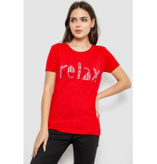 Футболка женская с принтом, цвет красный, 244R610