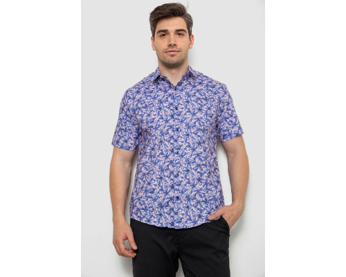 Сорочка чоловіча з принтом, колір бузковий, 214R7341
