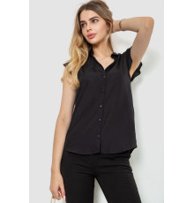 Блуза однотонна, колір чорний, 244R192