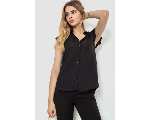 Блуза однотонная, цвет черный, 244R192