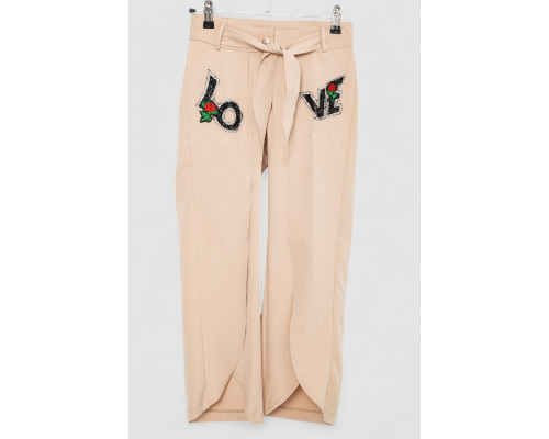 Штани для дівчаток вільного крою, колір бежевий, 247R3821