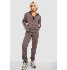 Спортивний костюм жіночий на флісі, колір коричневий, 257R86