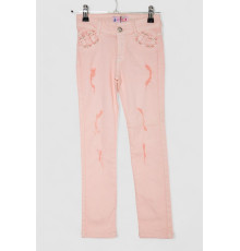 Джинсы для девочки, цвет персиковый, 247R10041