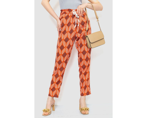Штаны женские свободного кроя, цвет терракотовый, 244R053-1