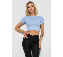 Футболка - топ жіноча в рубчик, колір блакитний, 238R58210