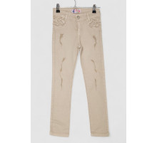Джинси для дівчинки, колір бежевий, 247R10041