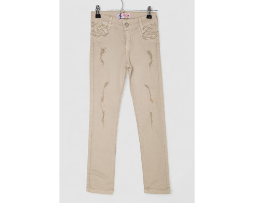 Джинсы для девочки, цвет бежевый, 247R10041