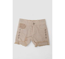Шорти джинсові для дівчинки, колір світло-бежевий, 247R10036