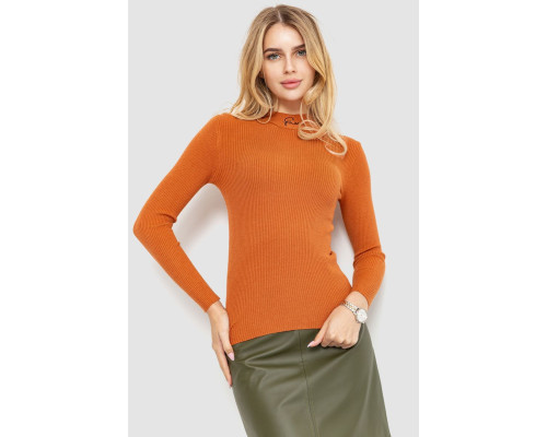 Водолазка женская трикотажная, цвет терракотовый, 204R035