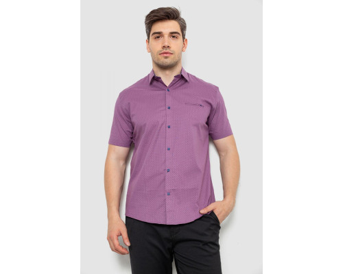 Сорочка чоловіча з принтом, колір бузковий, 214R7329