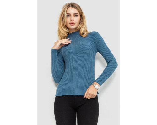 Гольф жіночий однотонний, колір джинс, 204R016