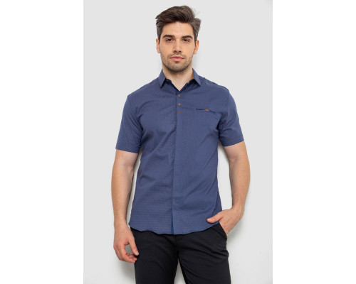 Сорочка чоловіча з принтом, колір джинс, 214R7125