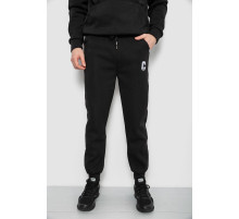 Спортивные штаны мужские на флисе, цвет черный, 129RA9995