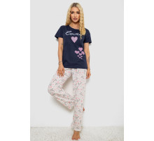 Пижама женская с принтом, цвет синий, 243R6401