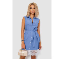 Платье на пуговицах, цвет джинс, 102R388