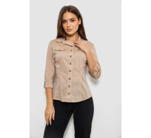 Рубашка женская однотонная, цвет бежевый, 230R068-6