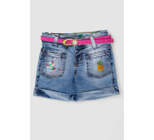 Шорты джинсовые для девочки, цвет синий, 247R1210