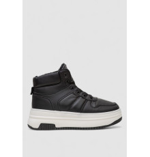 Кросівки жіночі зимові на хутрі, колір чорно-білий, 248RAM014