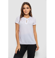 Блуза однотонна, колір білий, 230R112