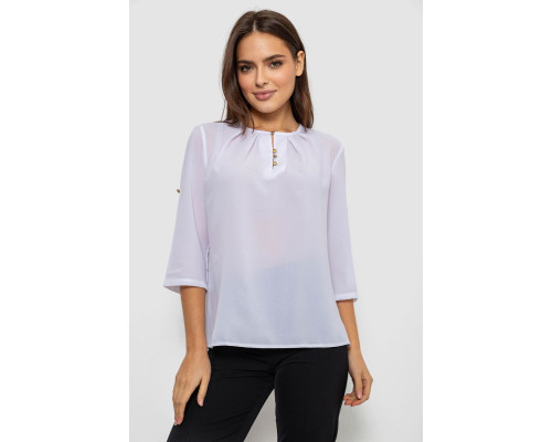 Блуза однотонная, цвет белый, 230R1121-8