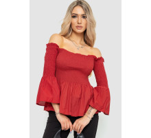 Блуза однотонная, цвет терракотовый, 244R254-1
