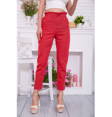Женские прямые джинсы МОМ, красного цвета, 164R2010