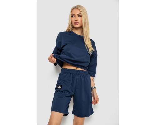 Костюм жіночий однотонний, колір темно-синій, 238R116-2