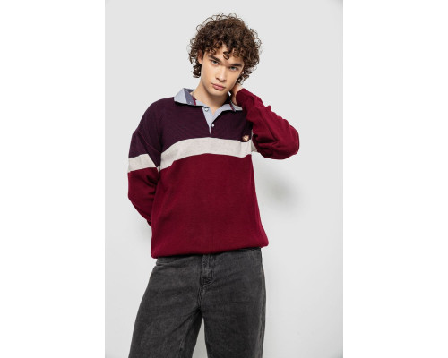 Свитер-обманка мужской, цвет бордовый, 161R913