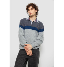 Светр-обманка чоловічий, колір сіро-синій, 161R913