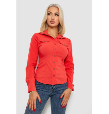 Рубашка женская однотонная, цвет коралловый, 230R068