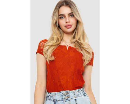 Топ женский однотонный, цвет терракотовый, 244R160