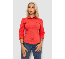 Сорочка жіноча однотонна, колір кораловий, 230R068-3