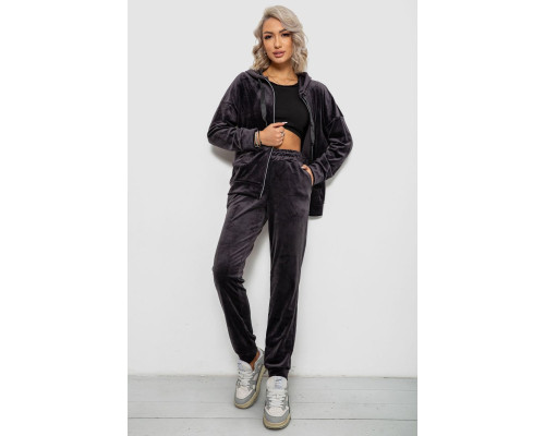 Спортивный костюм женский велюровый, цвет чернильный, 257R4119