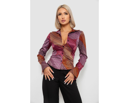 Рубашка классическая в полоску, цвет сиреневый, 230R642