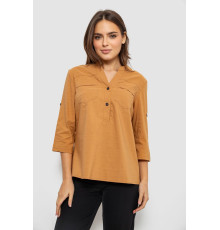 Блуза однотонная, цвет коричневый, 230R96