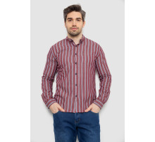 Сорочка чоловіча в смужку, колір бордовий, 186R2089