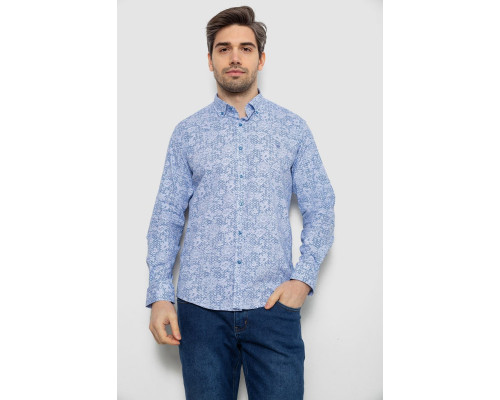 Сорочка чоловіча з принтом, колір блакитний, 186R6053