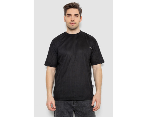 Футболка чоловіча однотонна, колір чорний, 244R3130