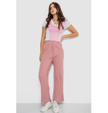 Штани жіночі вільного крою в рубчик, колір пудровий, 220R017