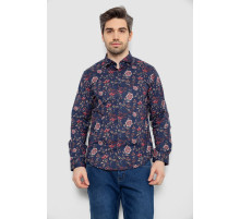 Рубашка мужская с принтом, цвет синий, 186R2017
