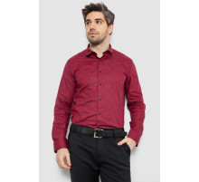 Рубашка мужская с принтом, цвет бордовый, 186R2020