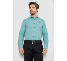 Рубашка мужская однотонная с принтом, цвет бирюзовый, 186R2029