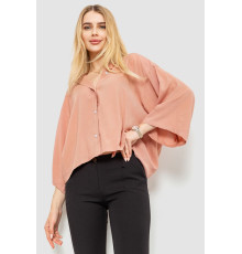 Блуза классическая однтонная, цвет пудровый, 102R332-3